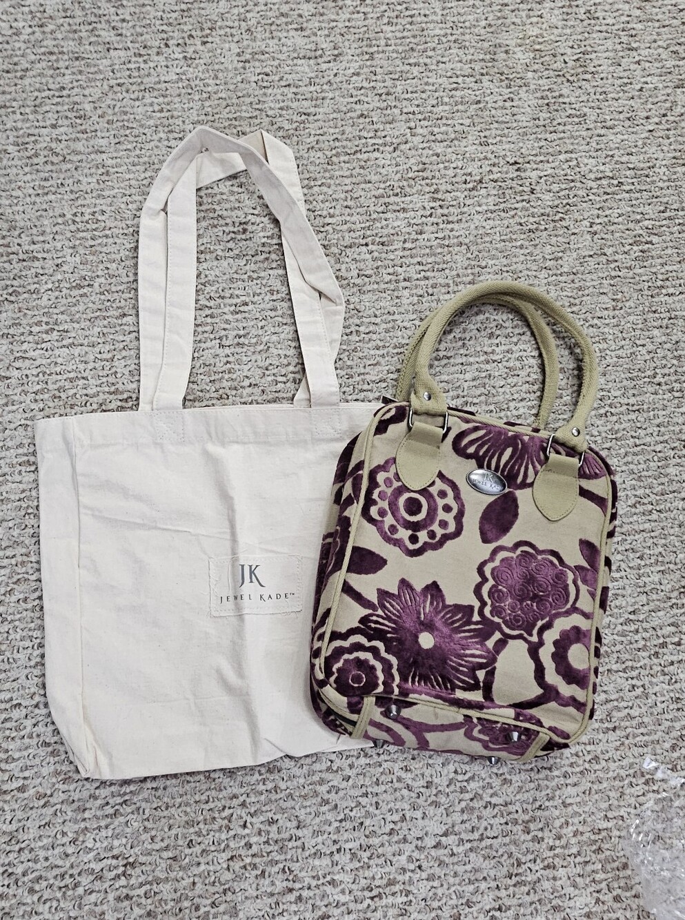 Jewel Kade Purple Floral Jewelry bag &  Canvas Tote